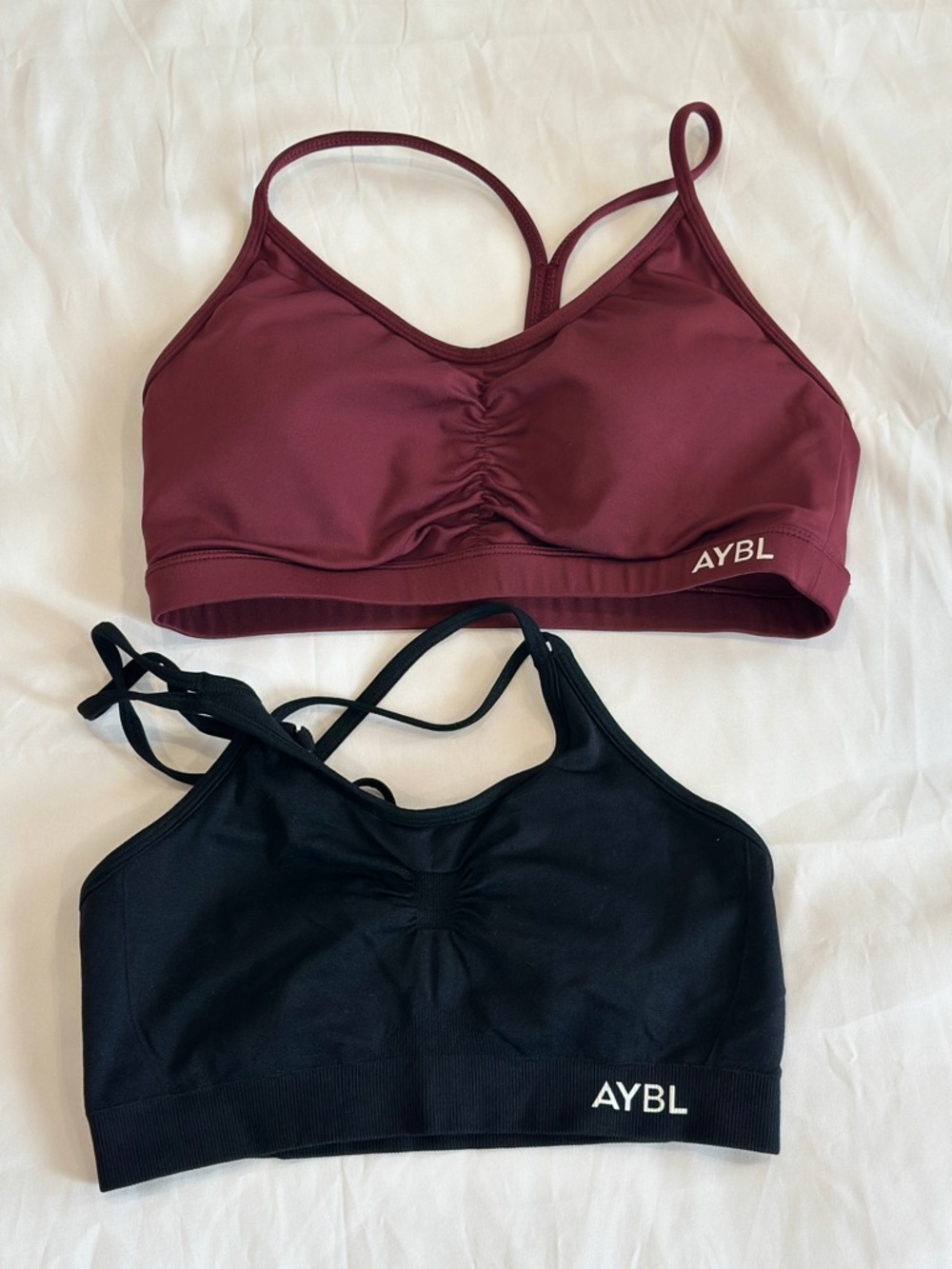 SOLD | Bundle of 2 AYBL Women's Strappy Activewear Sports Bra - Burgundy and